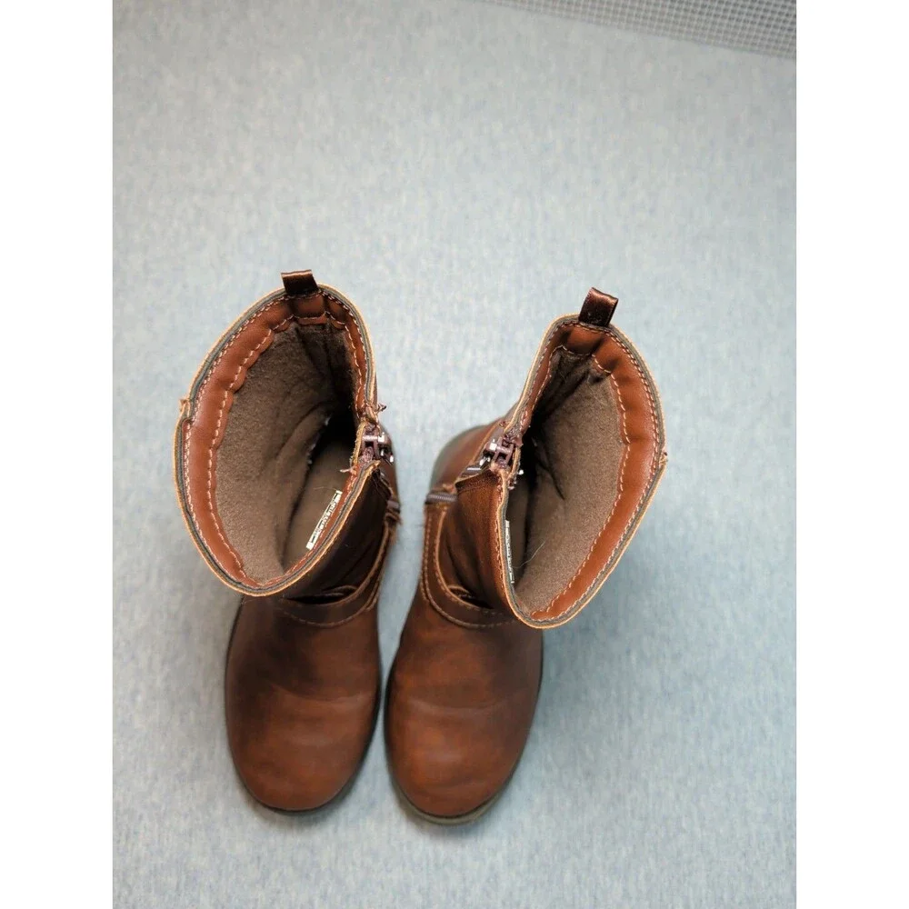 Carters Girls Erica/Lumi Brown Faux Leather Mid-Calf Riding Boots Size 1M